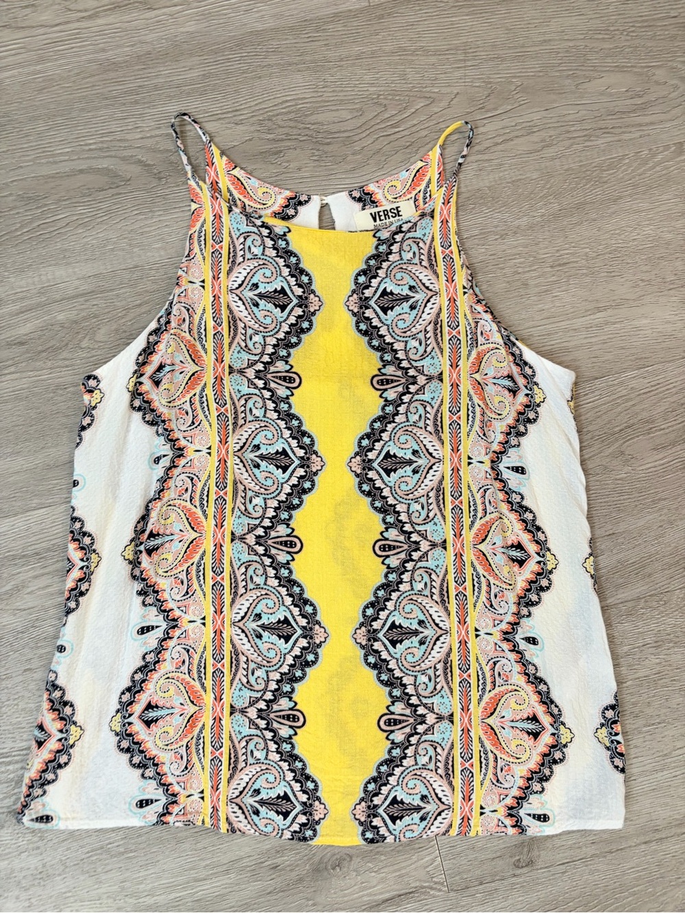 Verse Yellow and white Paisley  Tank small